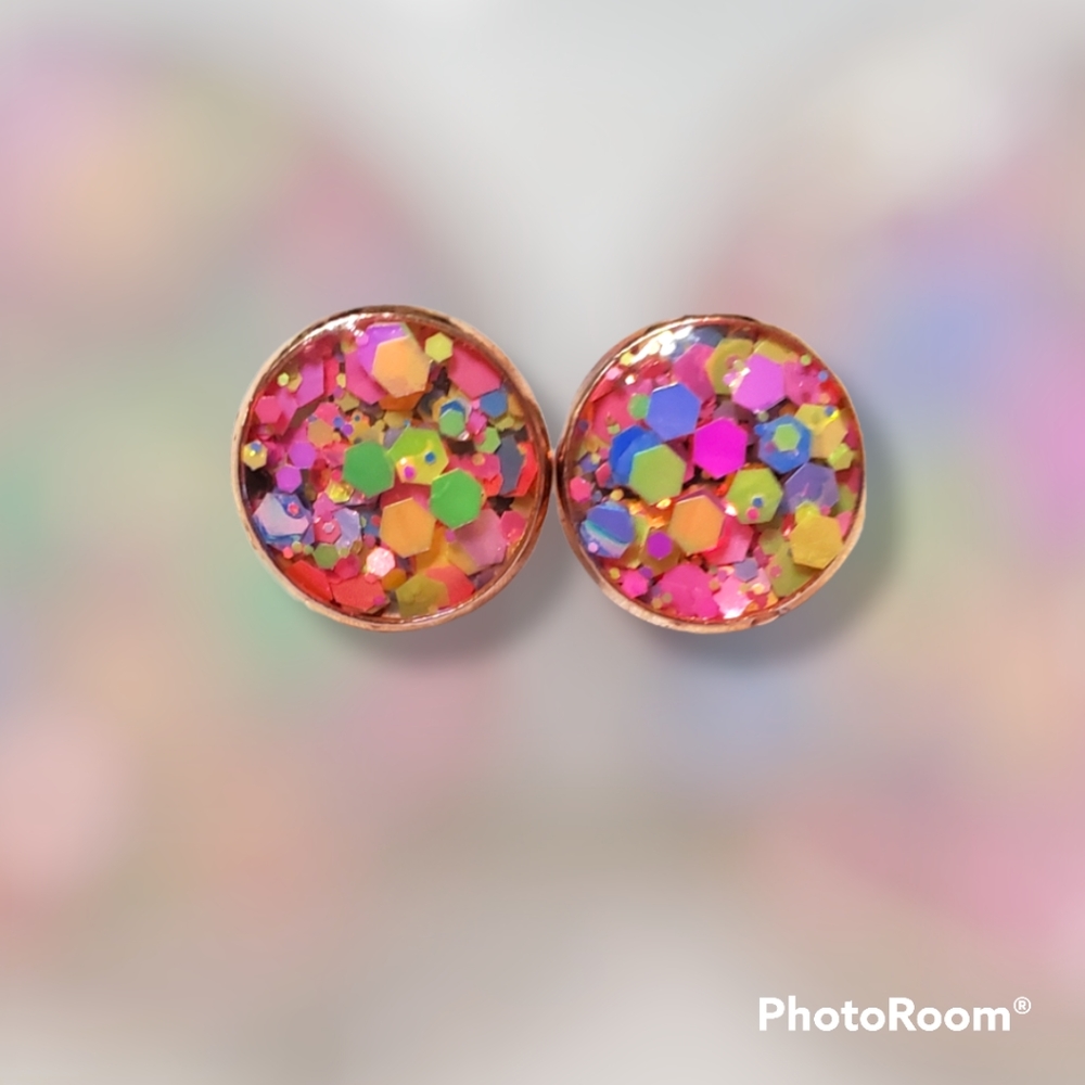 Glitter Stud Earrings